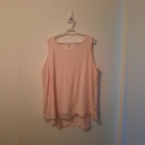 Pink Layered Sleeveless Blouse